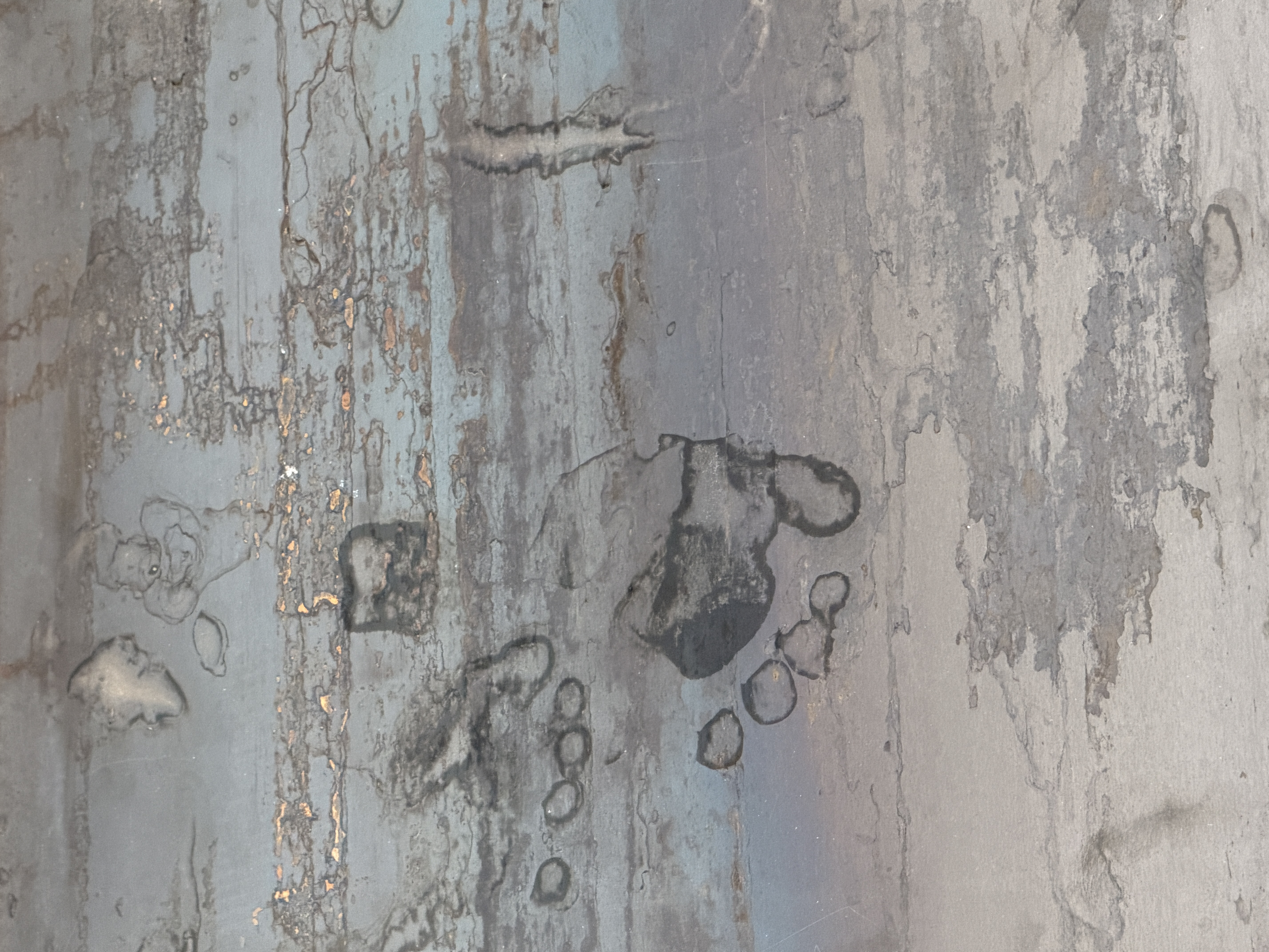 The Wake of the Body by oneg - ephemeral wet footprint traces on steel surface exploring presence and absence